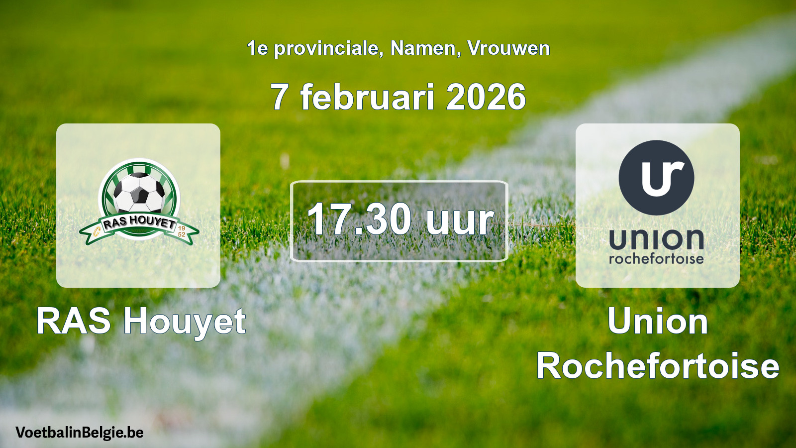 Scheduled match women football: RAS Houyet - Union Rochefortoise (7 February 2026)