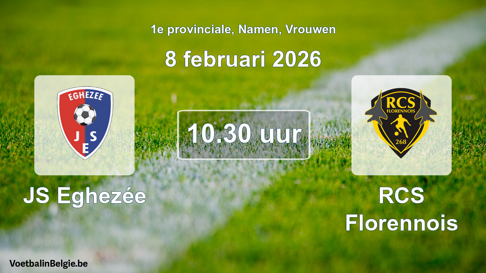 Scheduled match women football: JS Eghezée - RCS Florennois (8 February 2026)