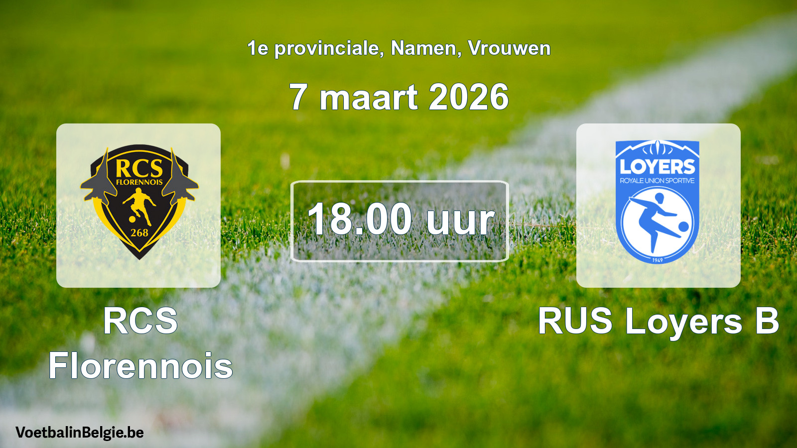 Scheduled match women football: RCS Florennois - RUS Loyers B (7 March 2026)