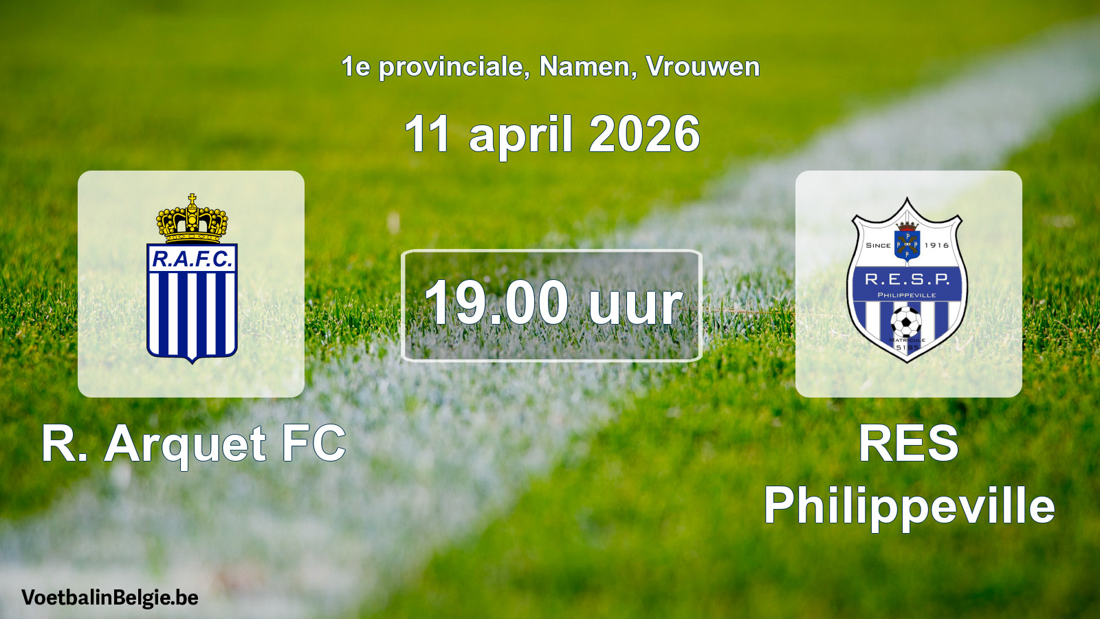 Scheduled match women football: R. Arquet FC - RES Philippeville (11 April 2026)