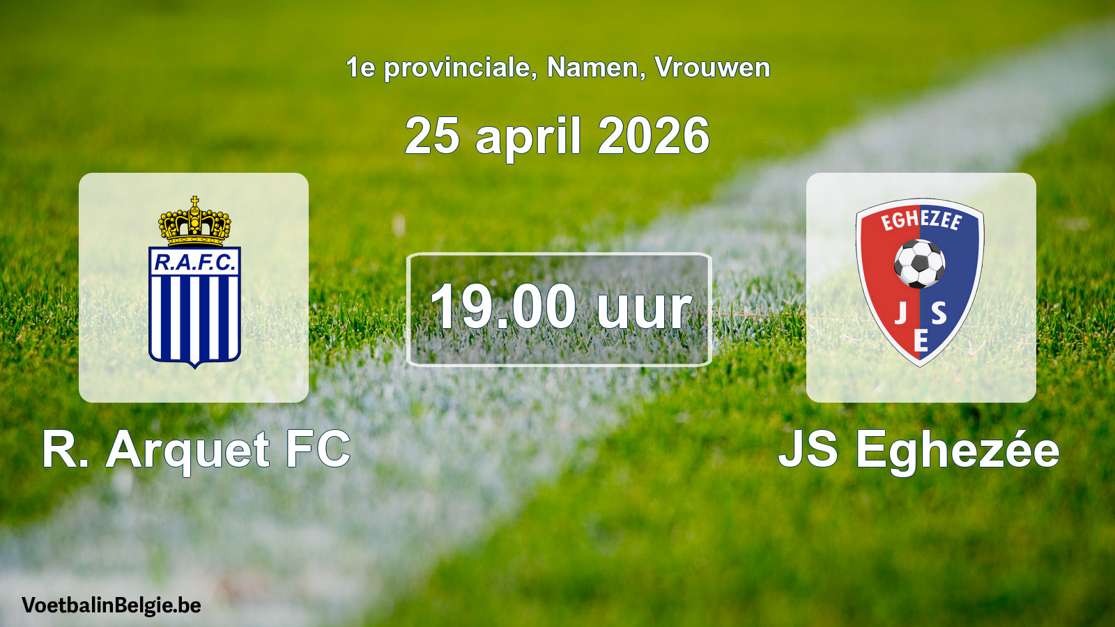 Scheduled match women football: R. Arquet FC - JS Eghezée (25 April 2026)