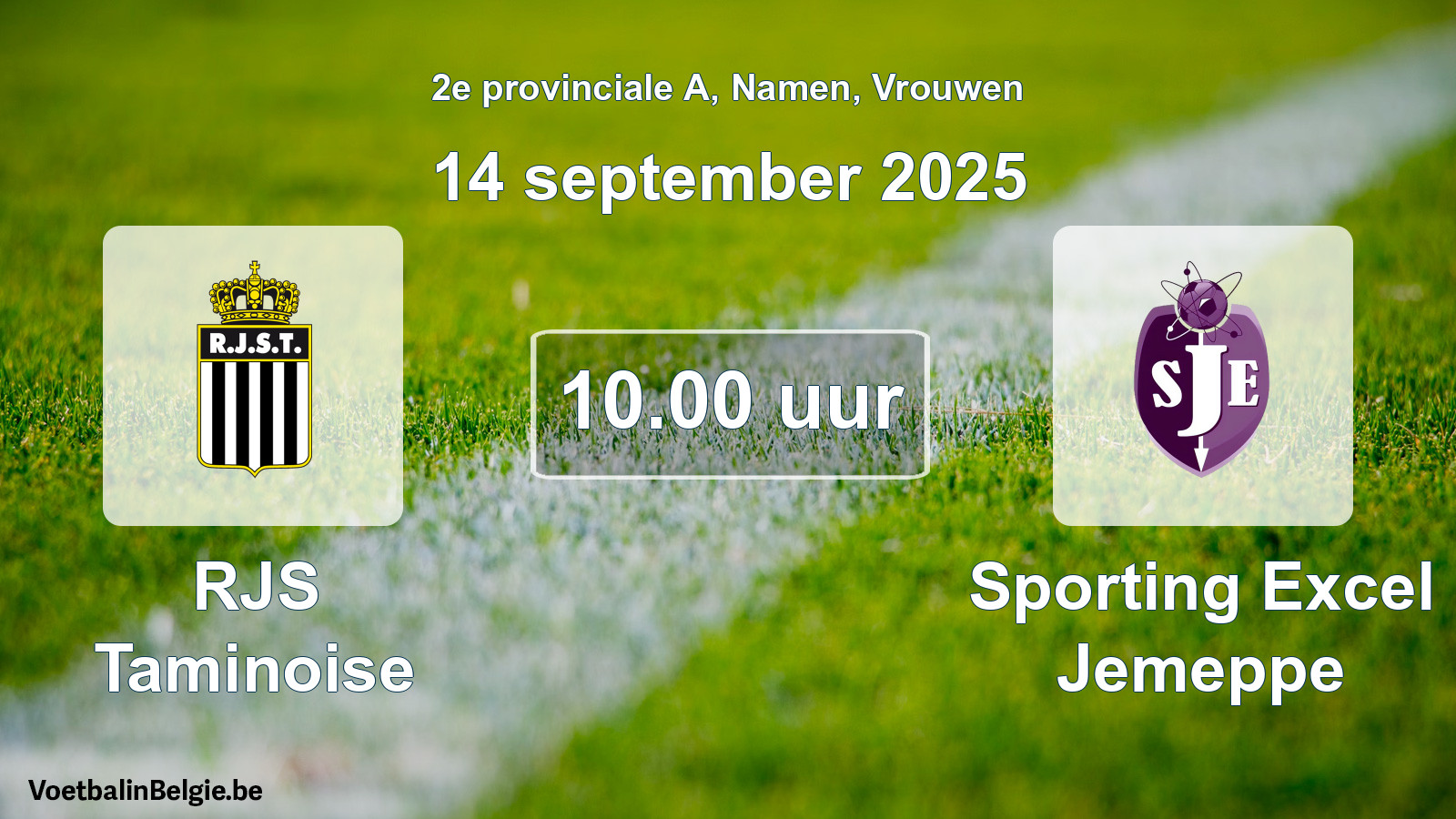Scheduled match women football: RJS Taminoise - Sporting Excel Jemeppe (14 September 2025)