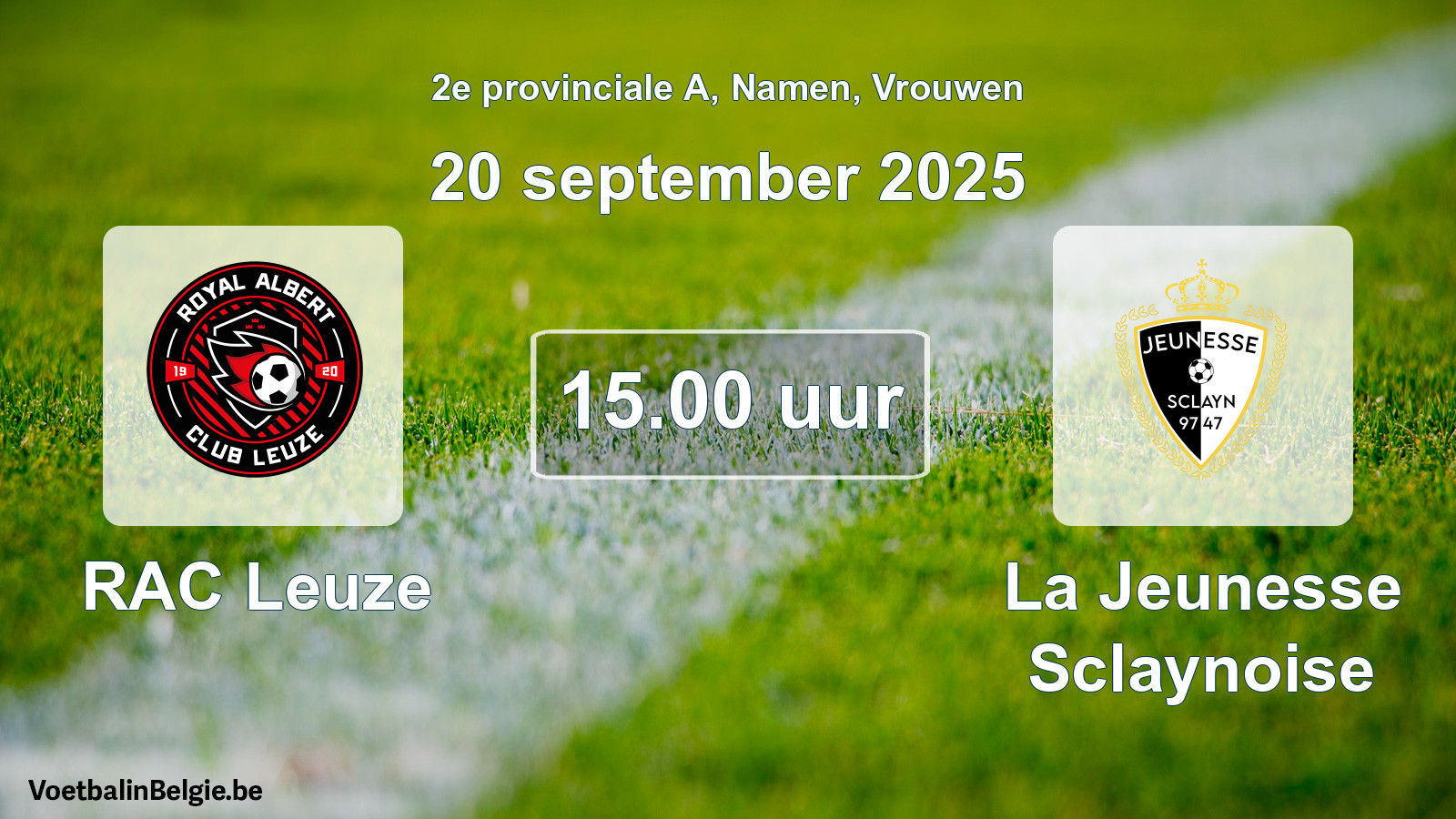 Match prévu football femmes: RAC Leuze - La Jeunesse Sclaynoise (20 septembre 2025)