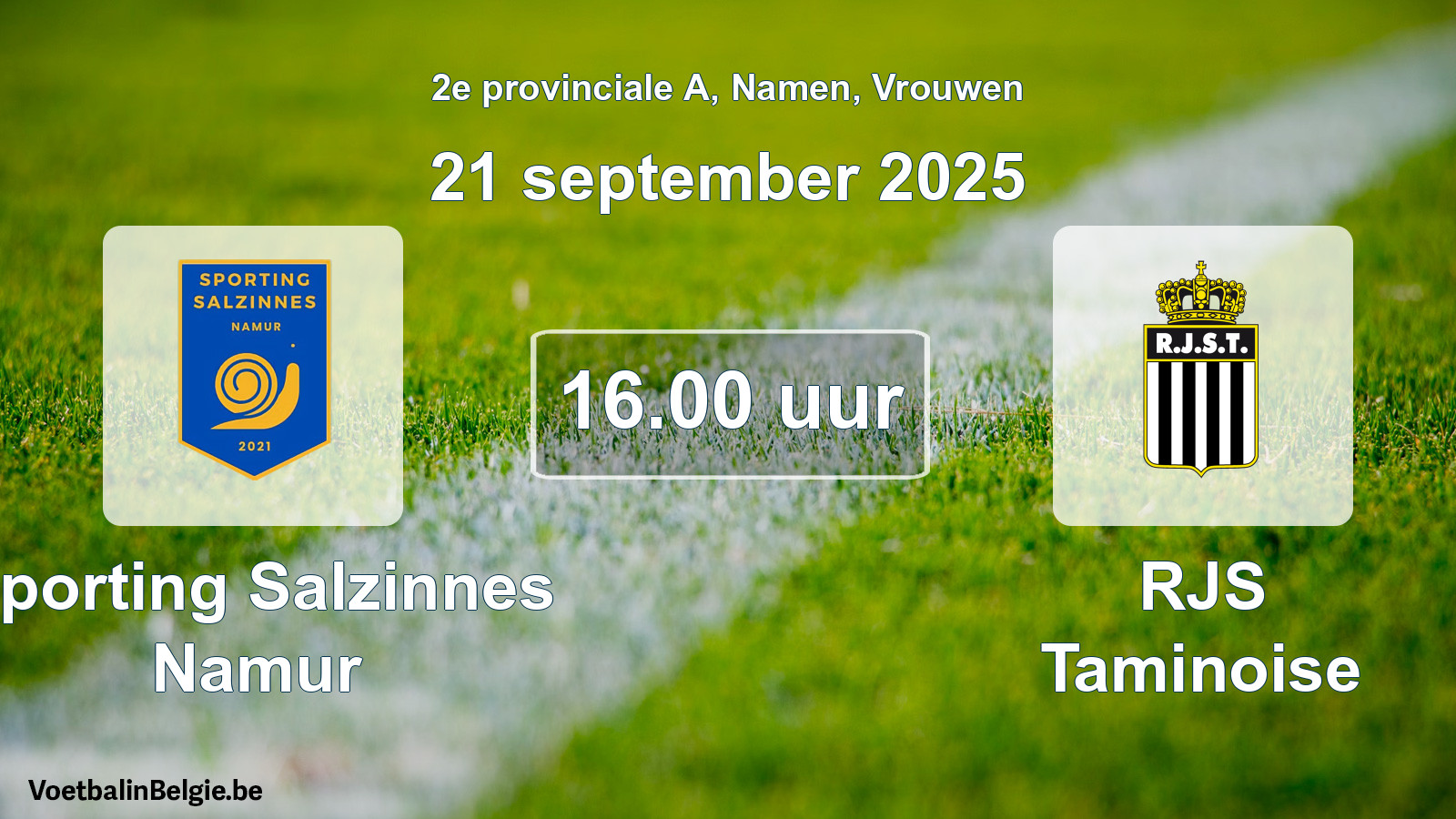 Scheduled match women football: Sporting Salzinnes Namur - RJS Taminoise (21 September 2025)
