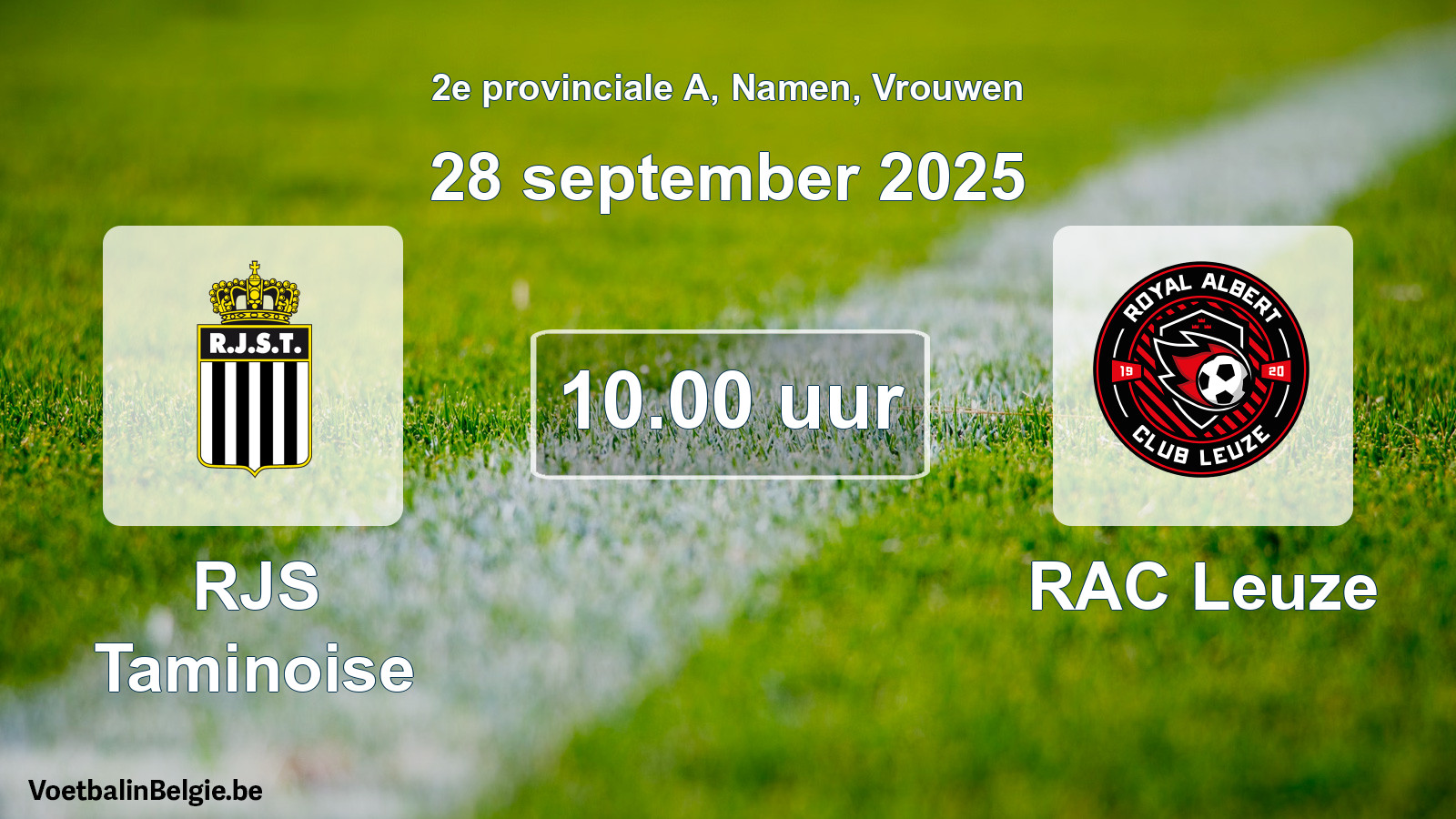 Scheduled match women football: RJS Taminoise - RAC Leuze (28 September 2025)