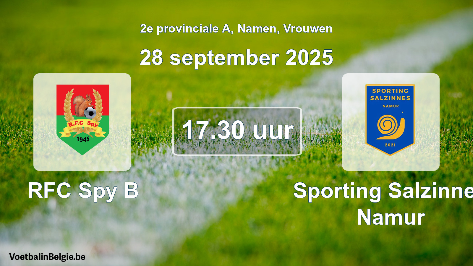 Scheduled match women football: RFC Spy B - Sporting Salzinnes Namur (28 September 2025)