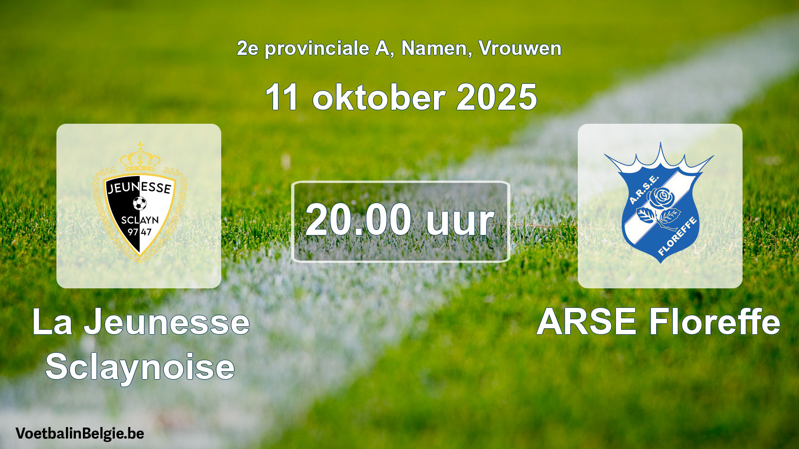 Scheduled match women football: La Jeunesse Sclaynoise - ARSE Floreffe (11 October 2025)
