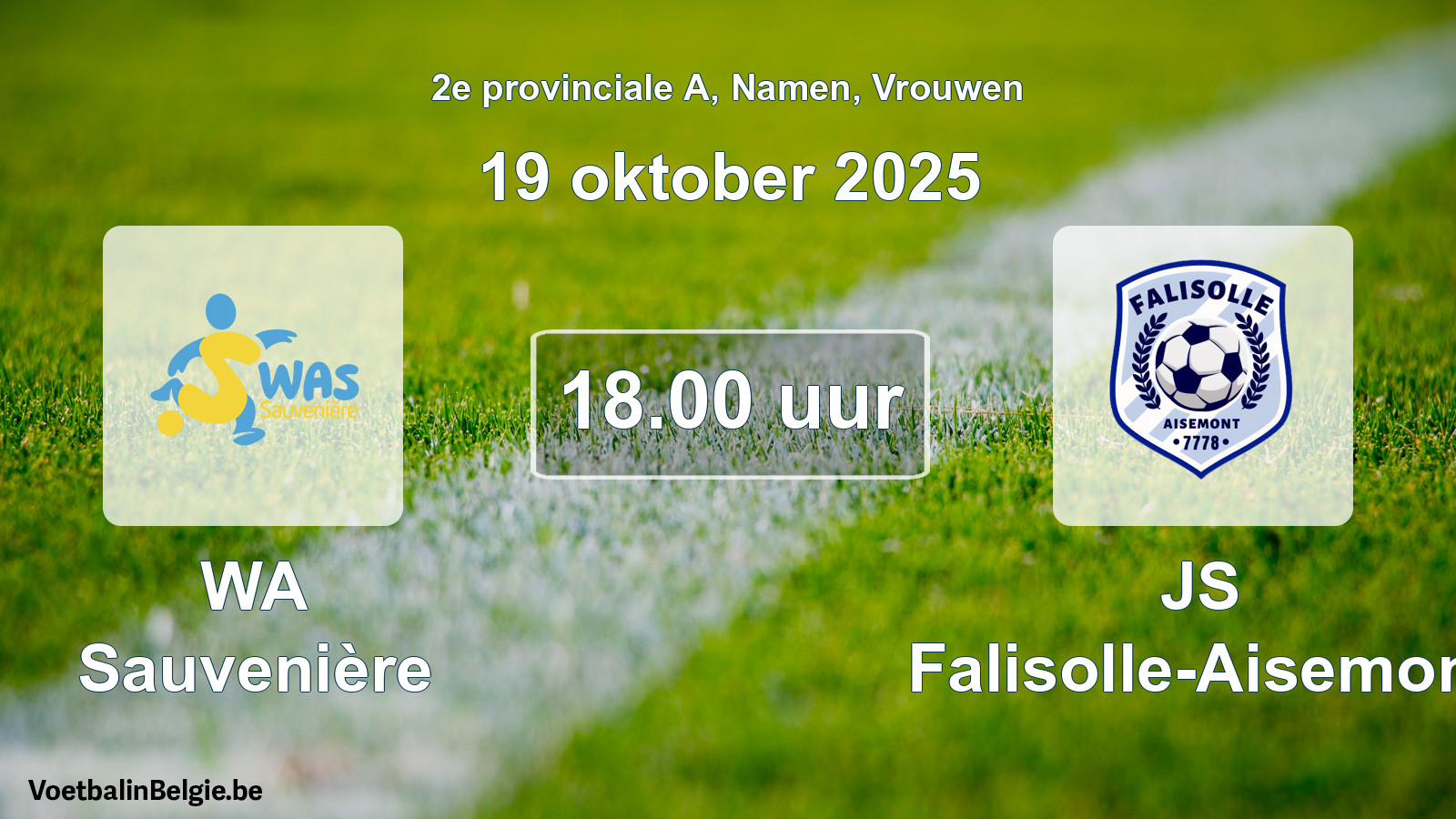 Scheduled match women football: WA Sauvenière - JS Falisolle-Aisemont (19 October 2025)