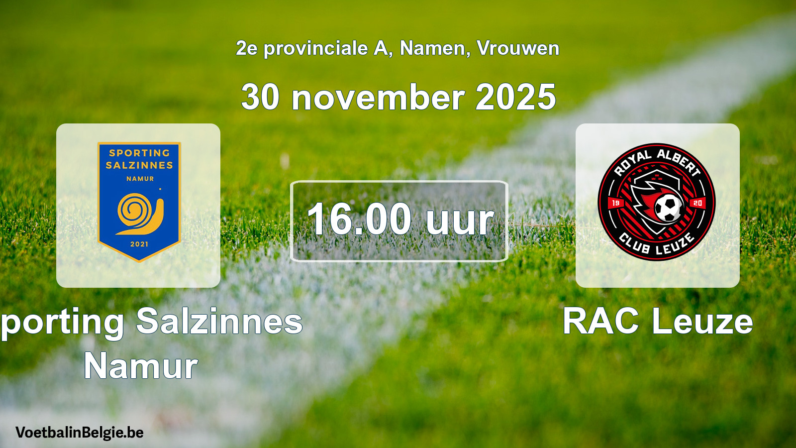 Geplantes Spiel frauen-Fußball: Sporting Salzinnes Namur - RAC Leuze (30 November 2025)