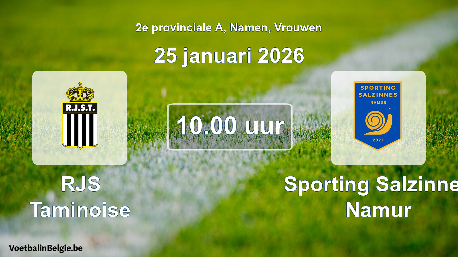 Geplande wedstrijd vrouwenvoetbal: RJS Taminoise - Sporting Salzinnes Namur (25 januari 2026)