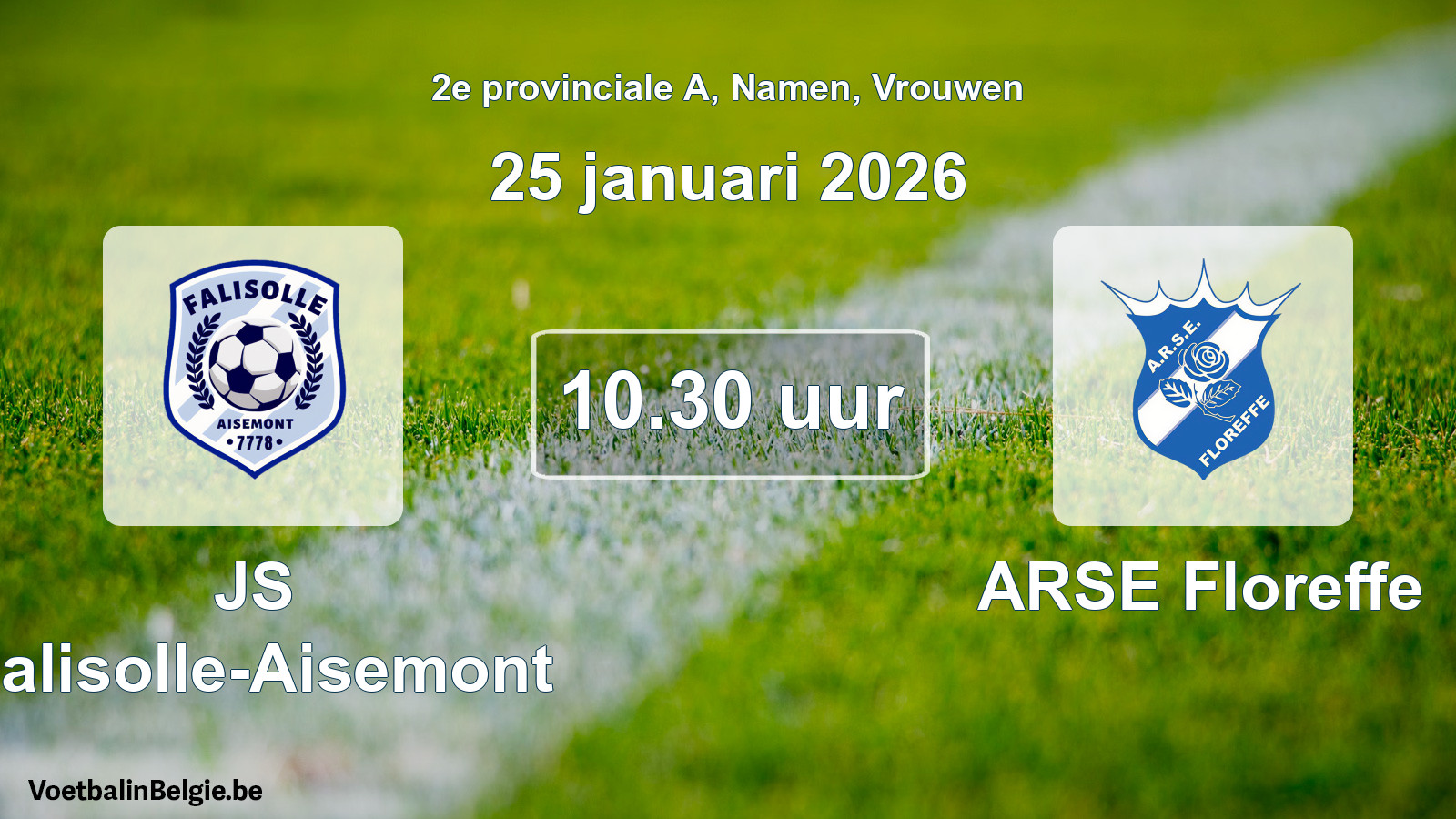 Scheduled match women football: JS Falisolle-Aisemont - ARSE Floreffe (25 January 2026)