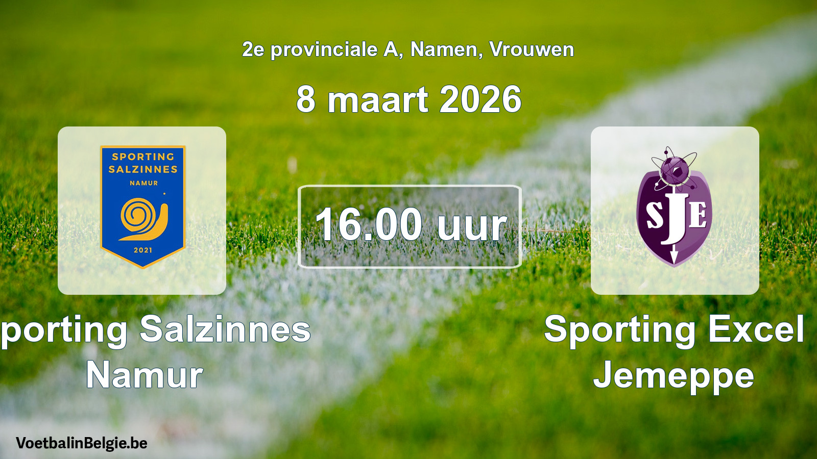 Scheduled match women football: Sporting Salzinnes Namur - Sporting Excel Jemeppe (8 March 2026)