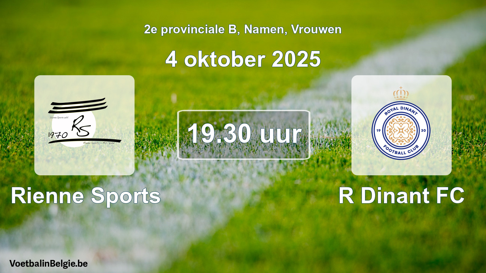 Scheduled match women football: Rienne Sports - R Dinant FC (4 October 2025)