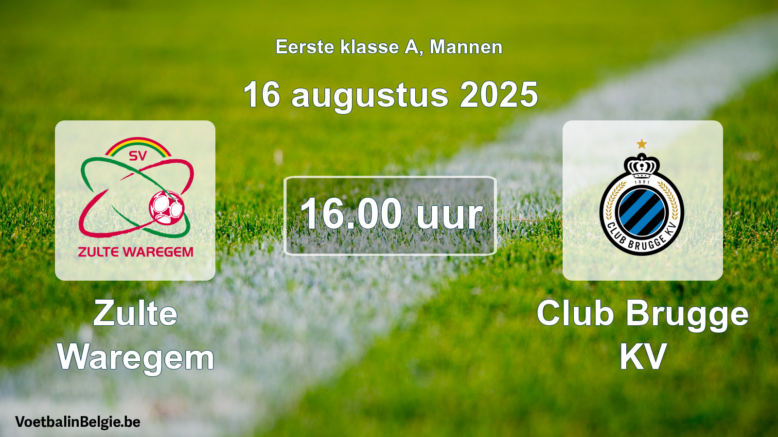 Geplantes Spiel männer-Fußball: Zulte Waregem - Club Brugge KV (16 August 2025)