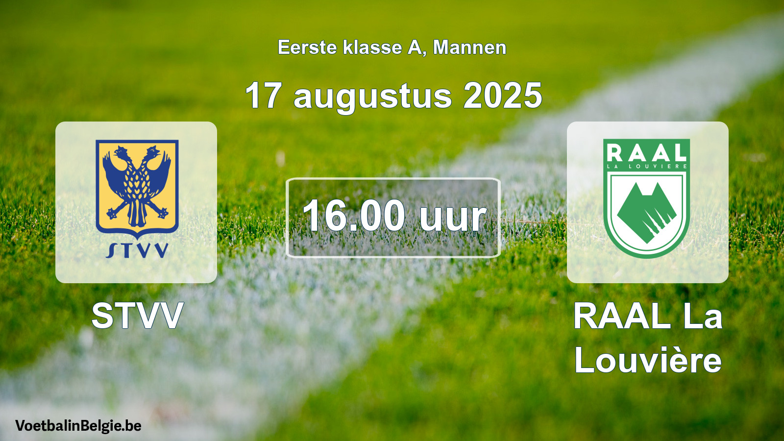 Match prévu football hommes: STVV - RAAL La Louvière (17 août 2025)