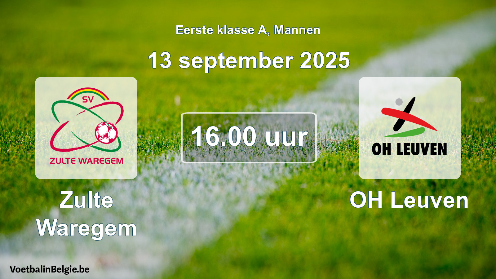 Geplantes Spiel männer-Fußball: Zulte Waregem - OH Leuven (13 September 2025)