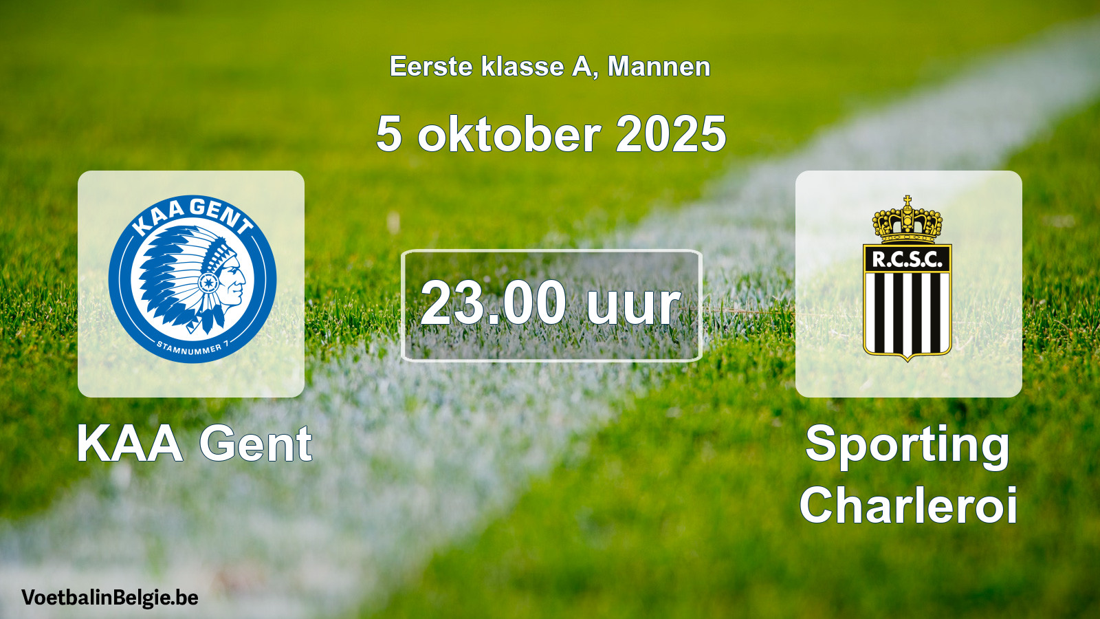 Geplantes Spiel männer-Fußball: KAA Gent - Sporting Charleroi (5 Oktober 2025)