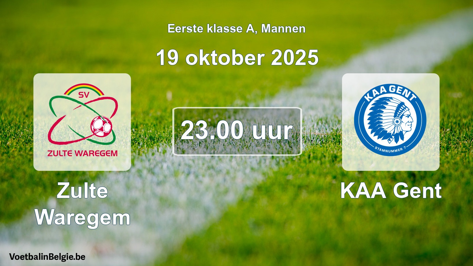 Geplantes Spiel männer-Fußball: Zulte Waregem - KAA Gent (19 Oktober 2025)