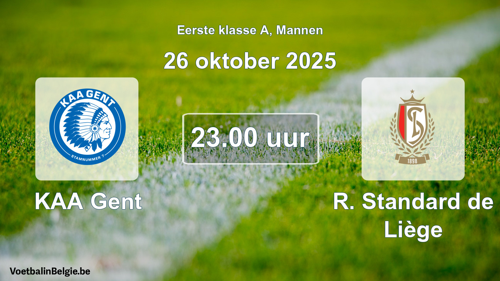 Geplantes Spiel männer-Fußball: KAA Gent - R. Standard de Liège (26 Oktober 2025)
