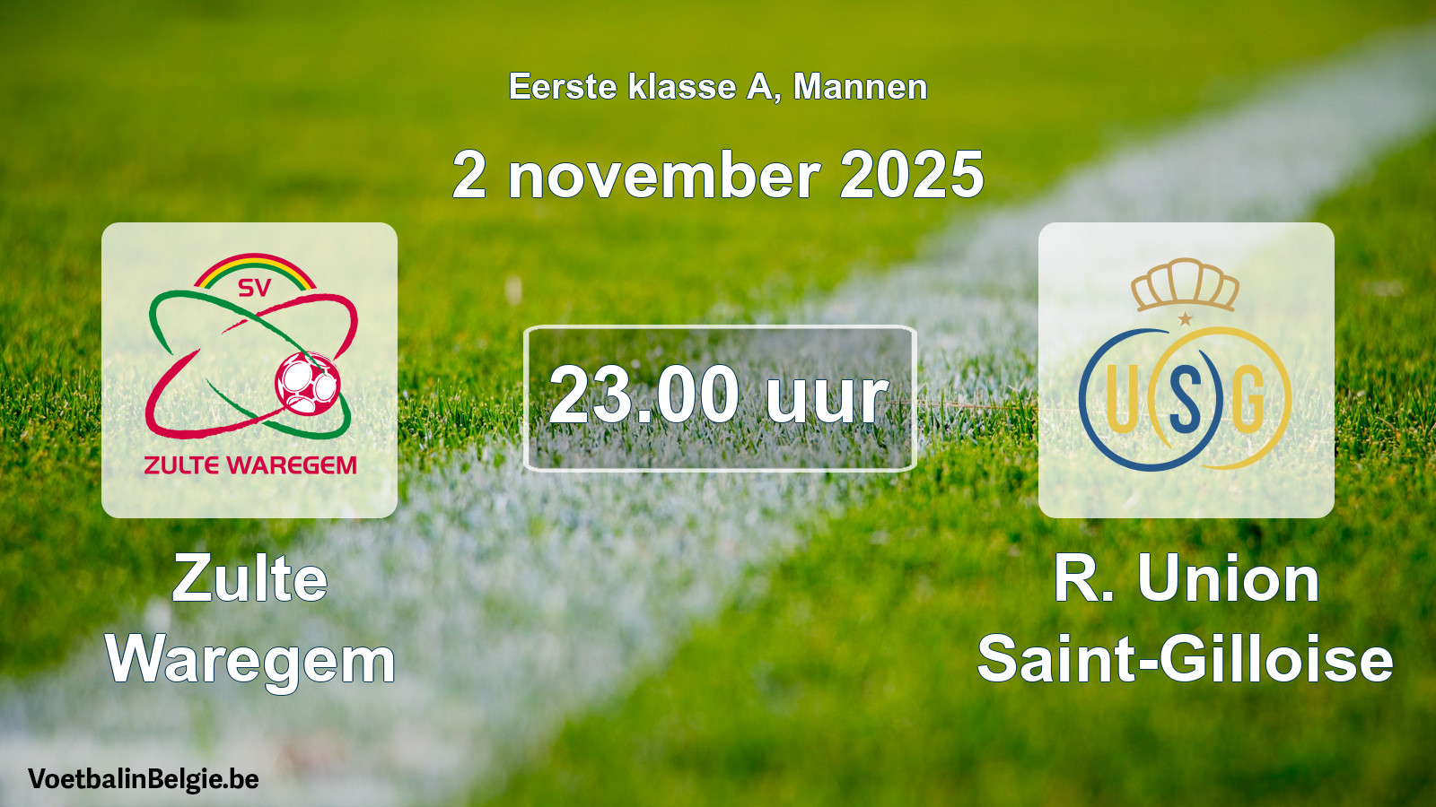 Geplantes Spiel männer-Fußball: Zulte Waregem - R. Union Saint-Gilloise (2 November 2025)