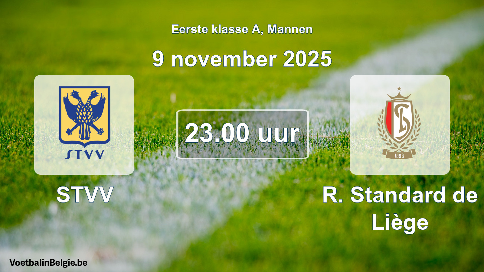 Scheduled match men football: STVV - R. Standard de Liège (9 November 2025)