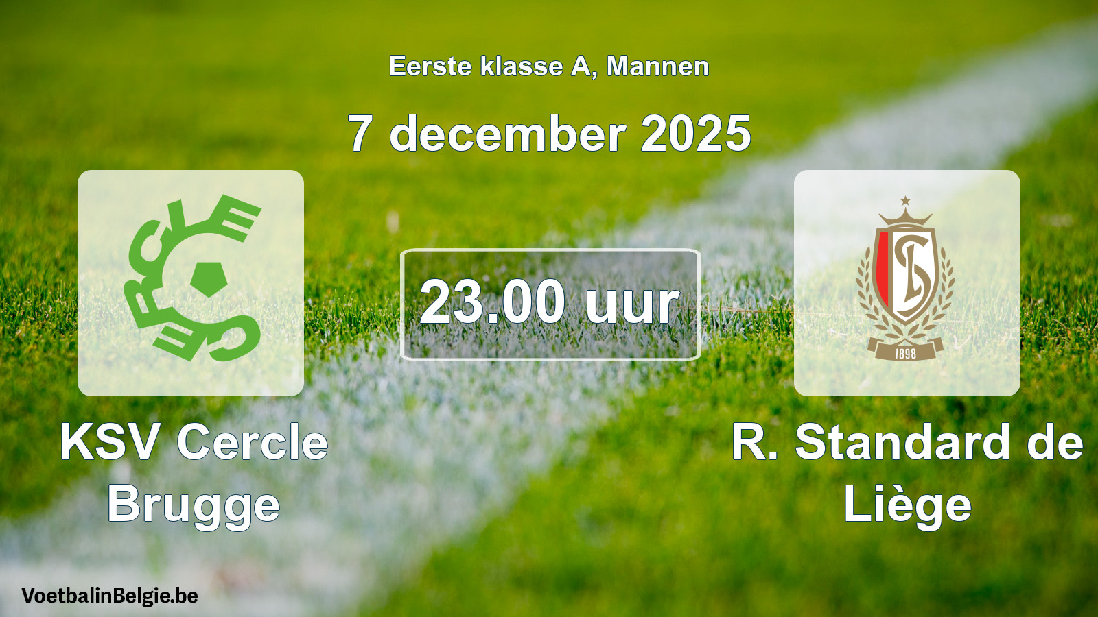 Geplantes Spiel männer-Fußball: KSV Cercle Brugge - R. Standard de Liège (7 Dezember 2025)