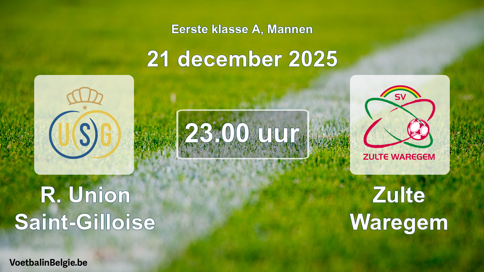 Match prévu football hommes: R. Union Saint-Gilloise - Zulte Waregem (21 décembre 2025)