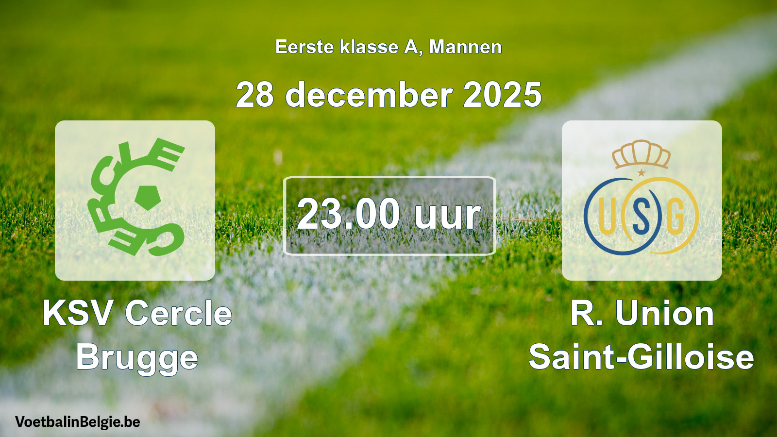 Geplantes Spiel männer-Fußball: KSV Cercle Brugge - R. Union Saint-Gilloise (28 Dezember 2025)