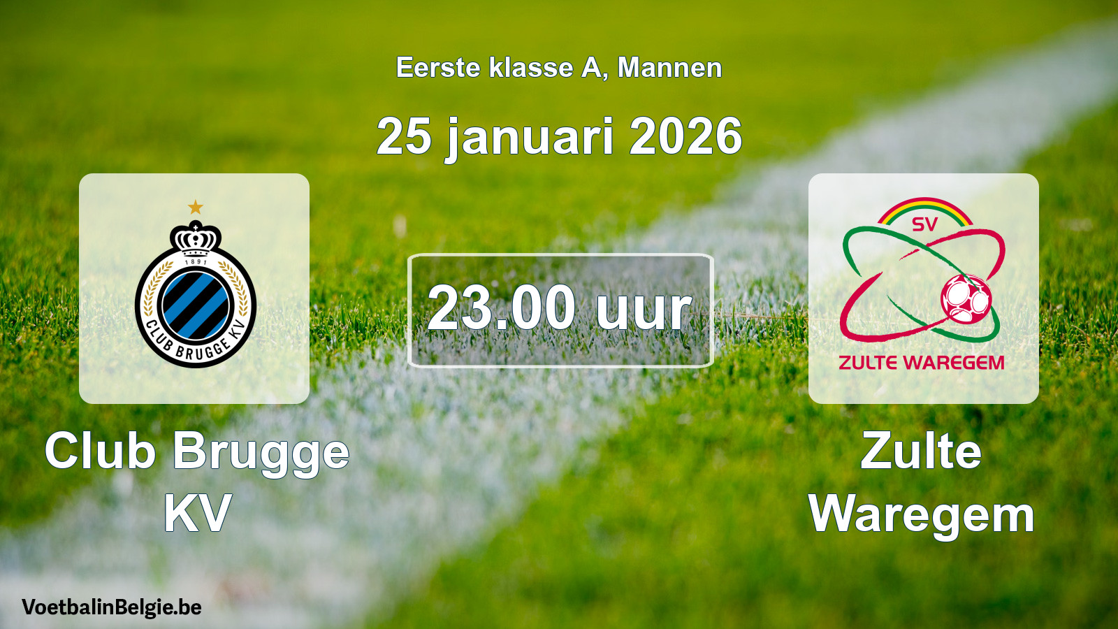 Geplantes Spiel männer-Fußball: Club Brugge KV - Zulte Waregem (25 Januar 2026)