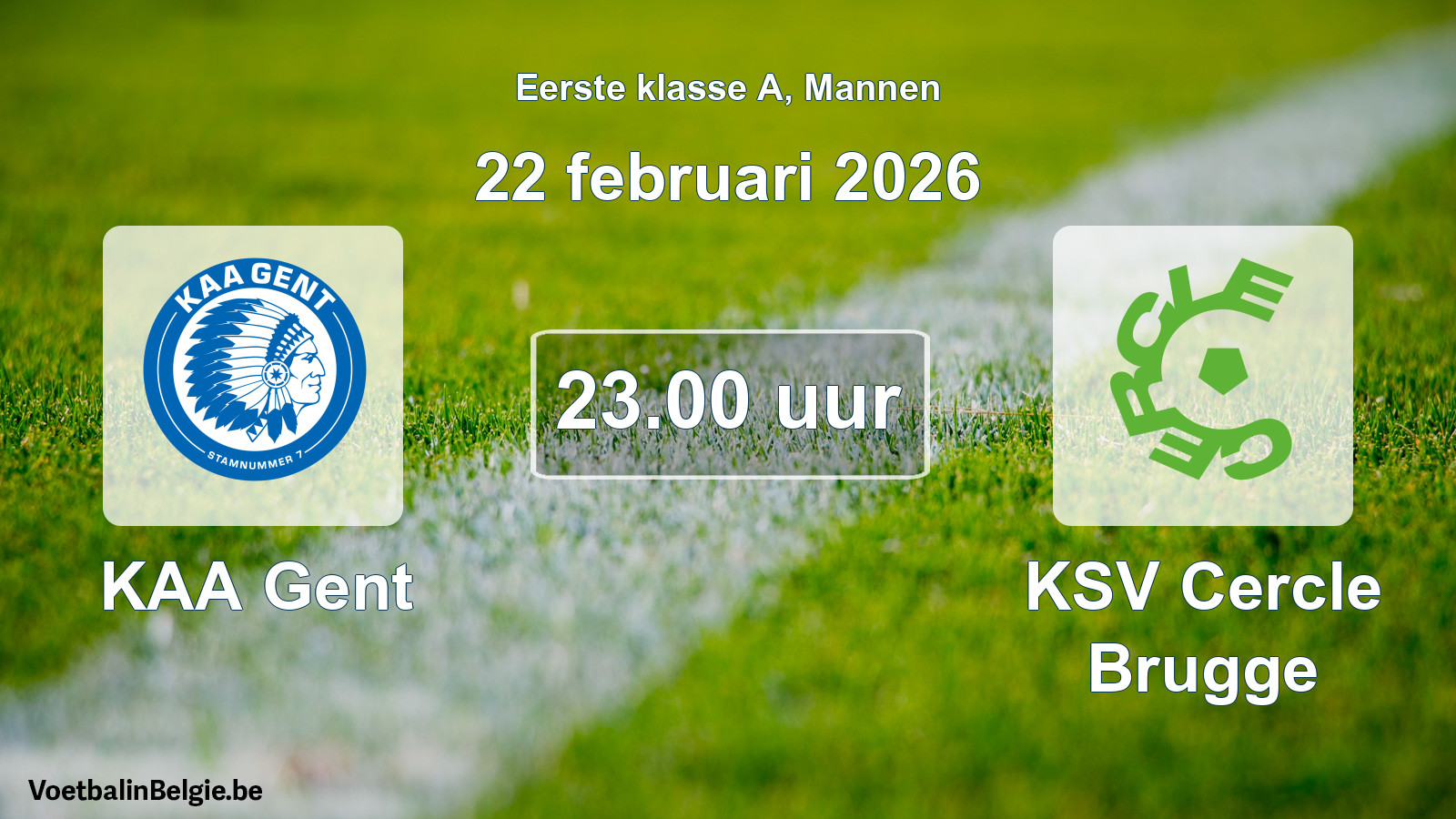 Geplantes Spiel männer-Fußball: KAA Gent - KSV Cercle Brugge (22 Februar 2026)