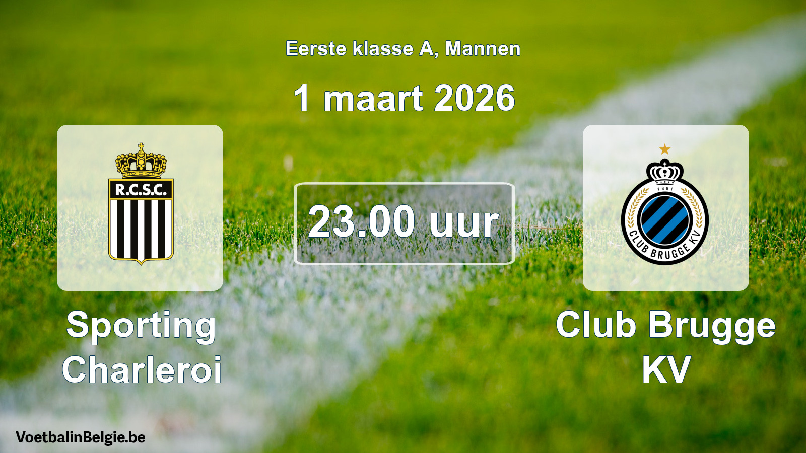 Geplantes Spiel männer-Fußball: Sporting Charleroi - Club Brugge KV (1 März 2026)