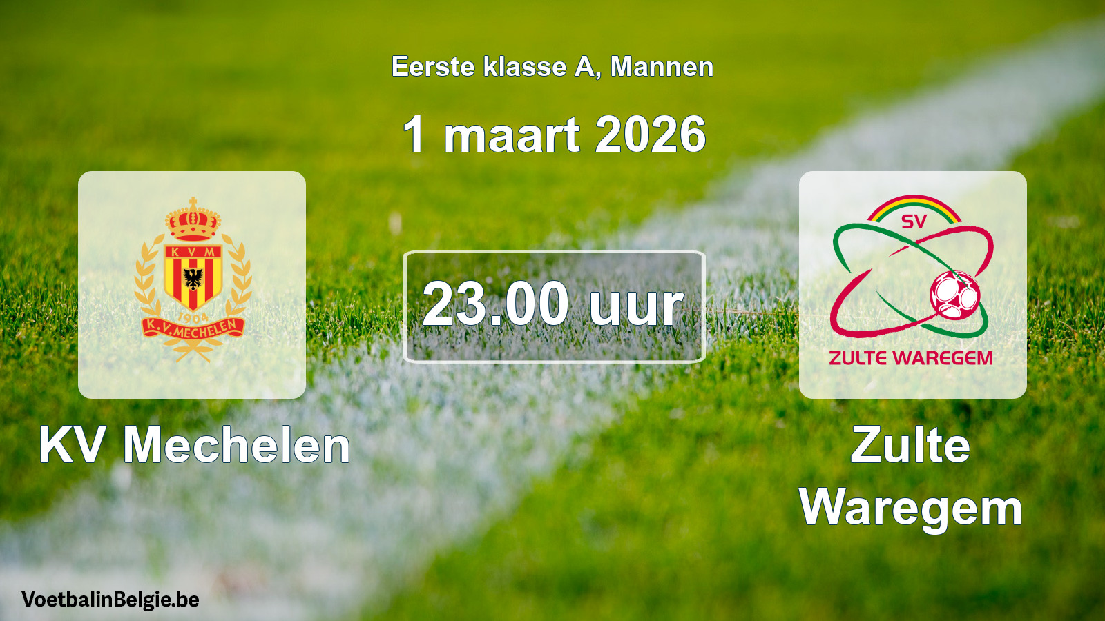 Geplantes Spiel männer-Fußball: KV Mechelen - Zulte Waregem (1 März 2026)