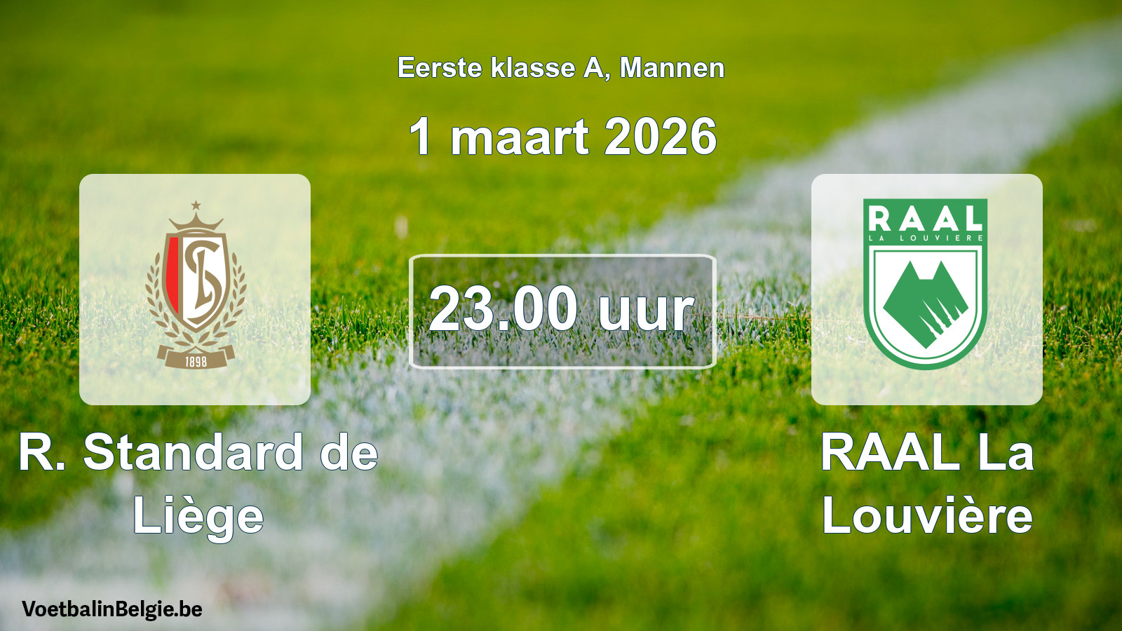 Geplantes Spiel männer-Fußball: R. Standard de Liège - RAAL La Louvière (1 März 2026)