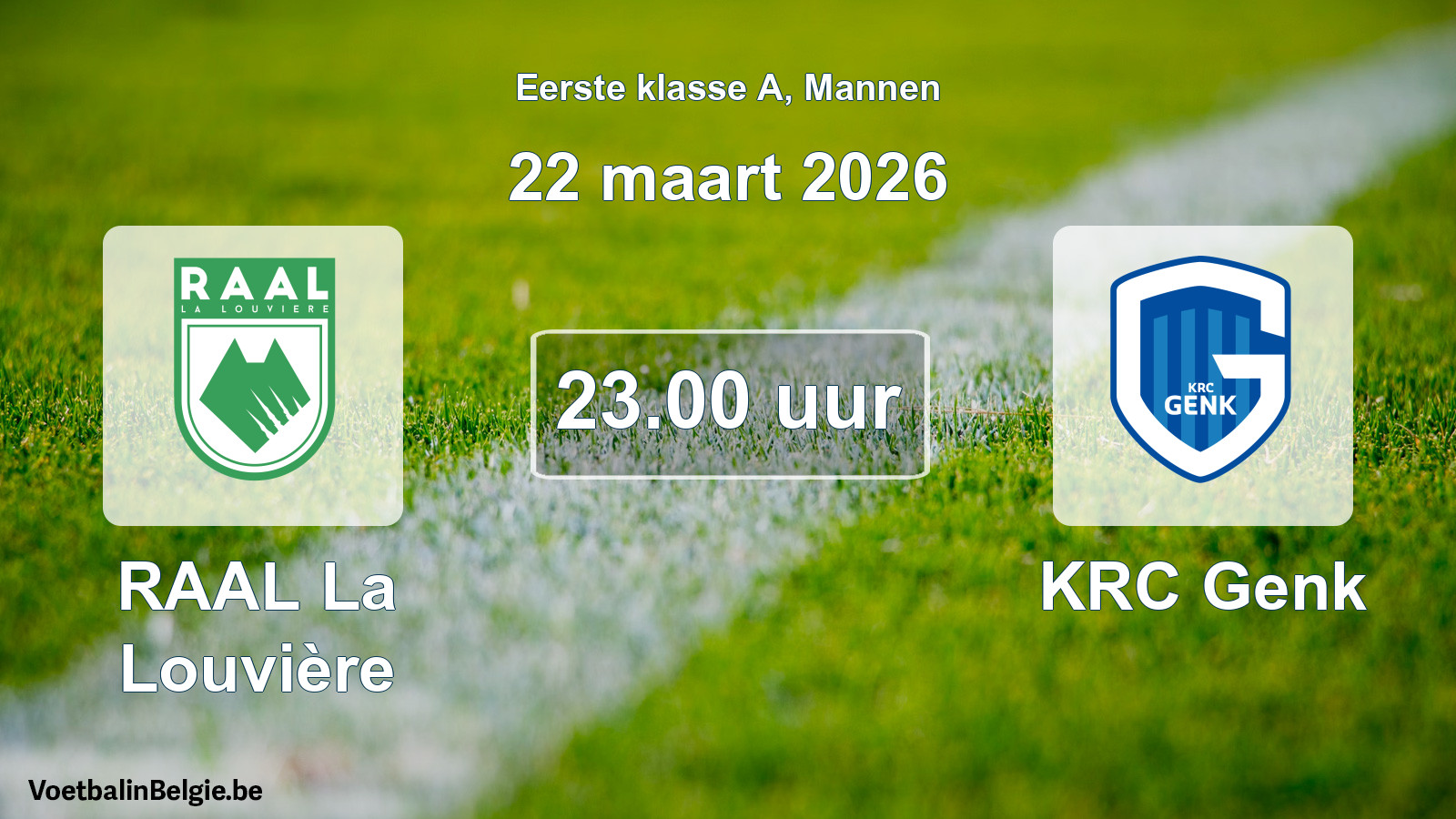 Geplantes Spiel männer-Fußball: RAAL La Louvière - KRC Genk (22 März 2026)