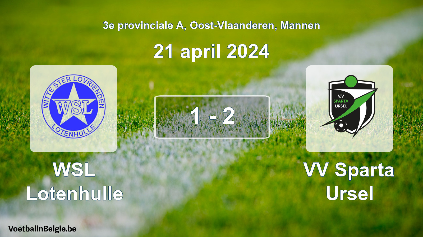 Gespeelde wedstrijd mannenvoetbal: WSL Lotenhulle - VV Sparta Ursel 1 - 2 (21 april 2024)