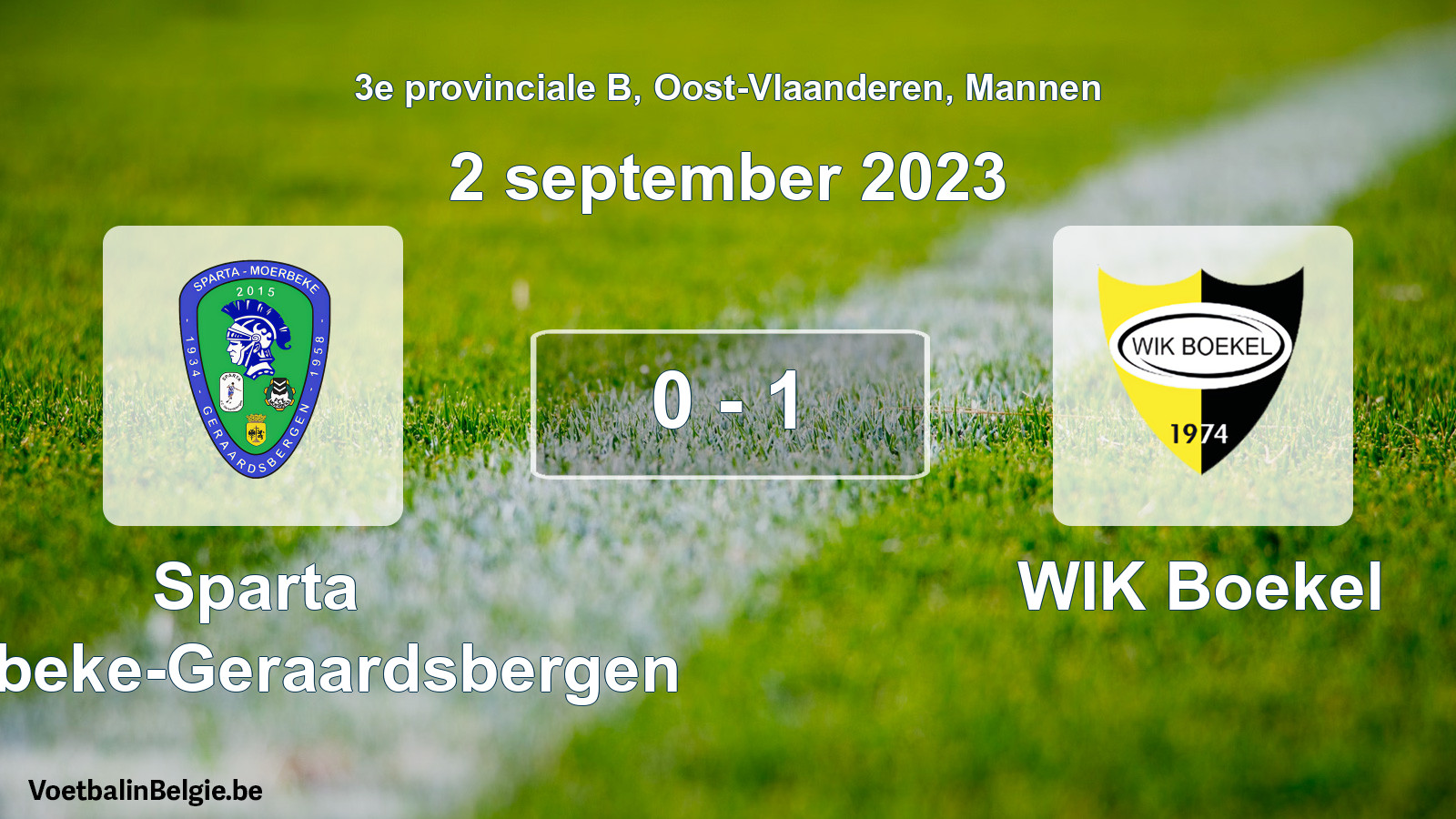 Gespeelde wedstrijd mannenvoetbal: Sparta Moerbeke-Geraardsbergen - WIK Boekel 0 - 1 (2 september 2023)