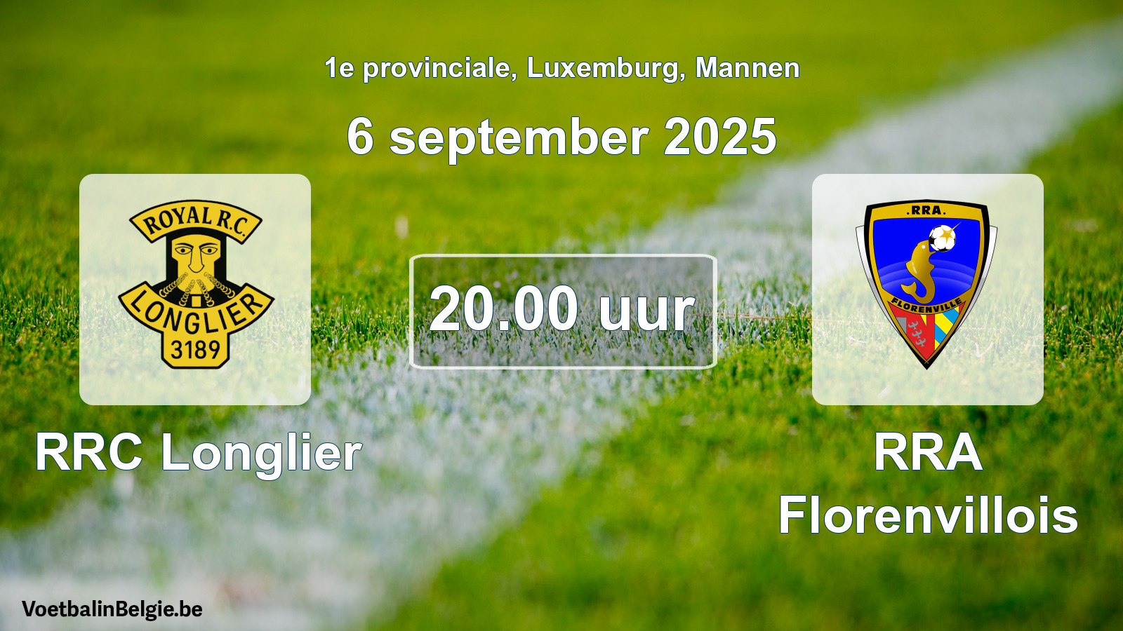 Geplande wedstrijd mannenvoetbal: RRC Longlier - RRA Florenvillois (6 september 2025)