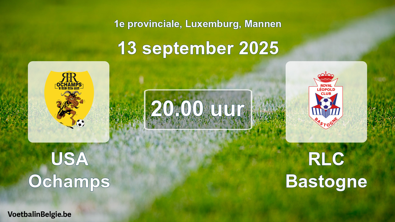 Geplande wedstrijd mannenvoetbal: USA Ochamps - RLC Bastogne (13 september 2025)