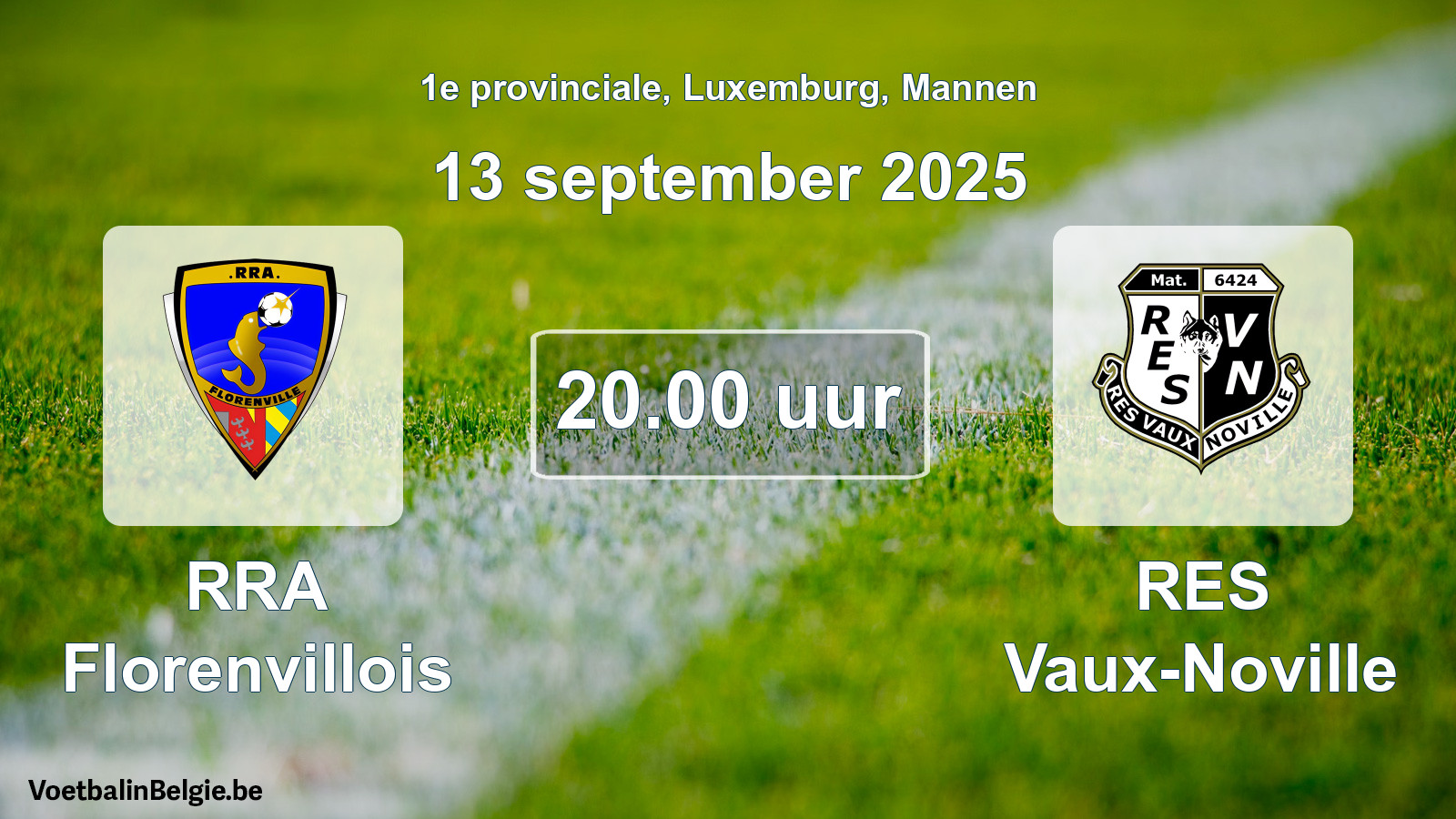 Geplande wedstrijd mannenvoetbal: RRA Florenvillois - RES Vaux-Noville (13 september 2025)