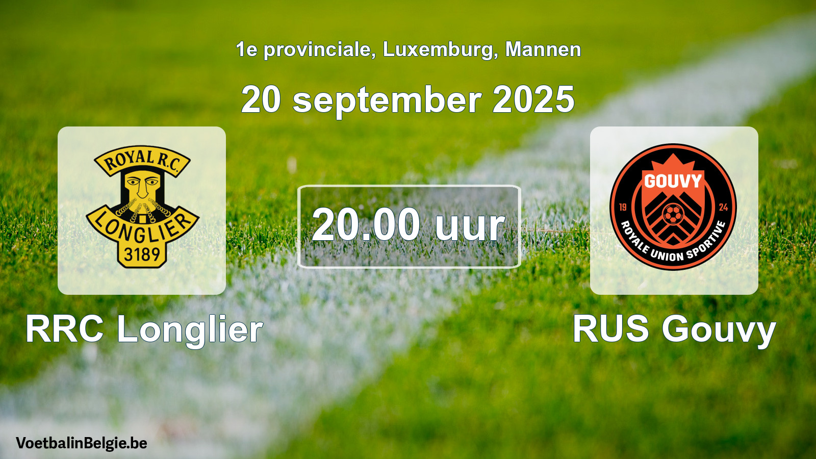 Geplande wedstrijd mannenvoetbal: RRC Longlier - RUS Gouvy (20 september 2025)