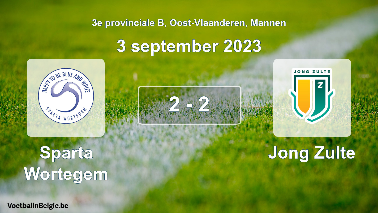 Played match men football: Sparta Wortegem - Jong Zulte 2 - 2 (3 September 2023)
