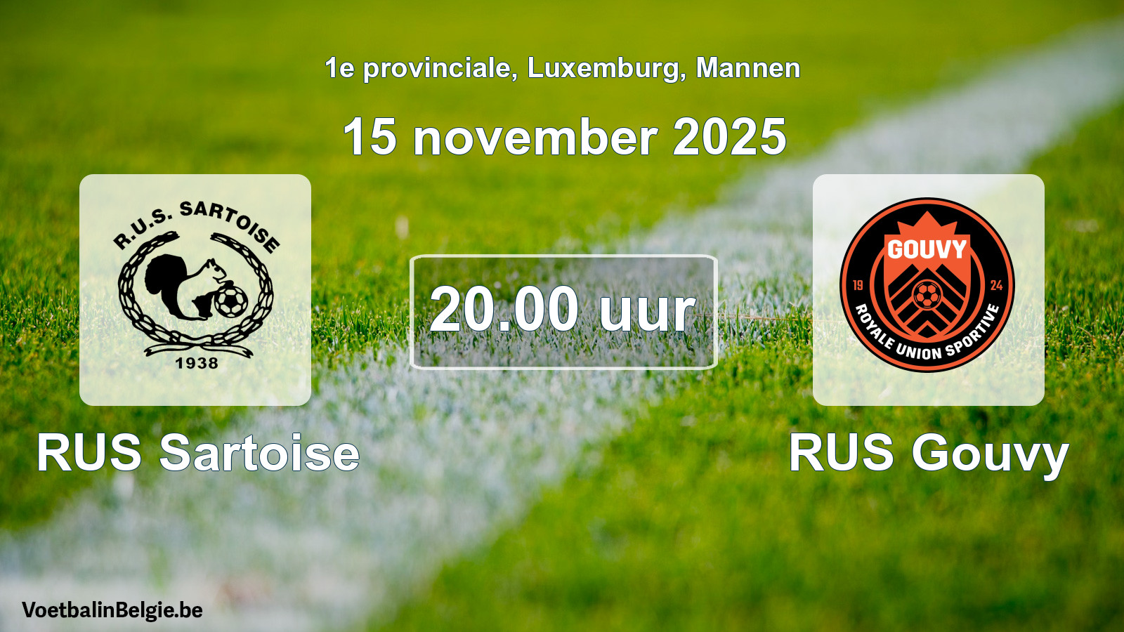 Geplande wedstrijd mannenvoetbal: RUS Sartoise - RUS Gouvy (15 november 2025)
