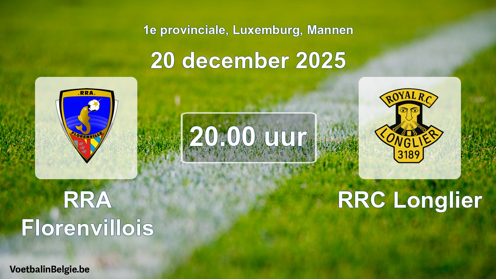 Geplande wedstrijd mannenvoetbal: RRA Florenvillois - RRC Longlier (20 december 2025)