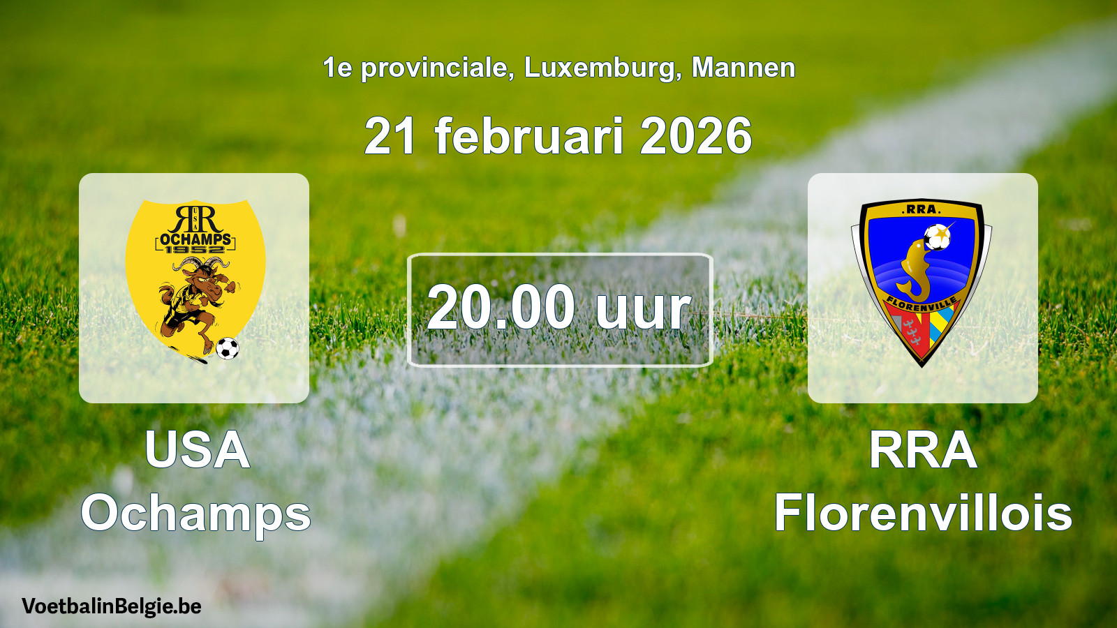 Geplande wedstrijd mannenvoetbal: USA Ochamps - RRA Florenvillois (21 februari 2026)