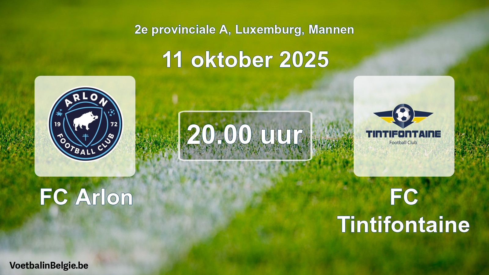 Geplande wedstrijd mannenvoetbal: FC Arlon - FC Tintifontaine (11 oktober 2025)