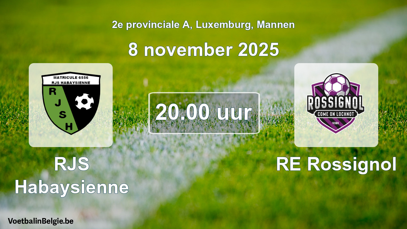 Geplande wedstrijd mannenvoetbal: RJS Habaysienne - RE Rossignol (8 november 2025)