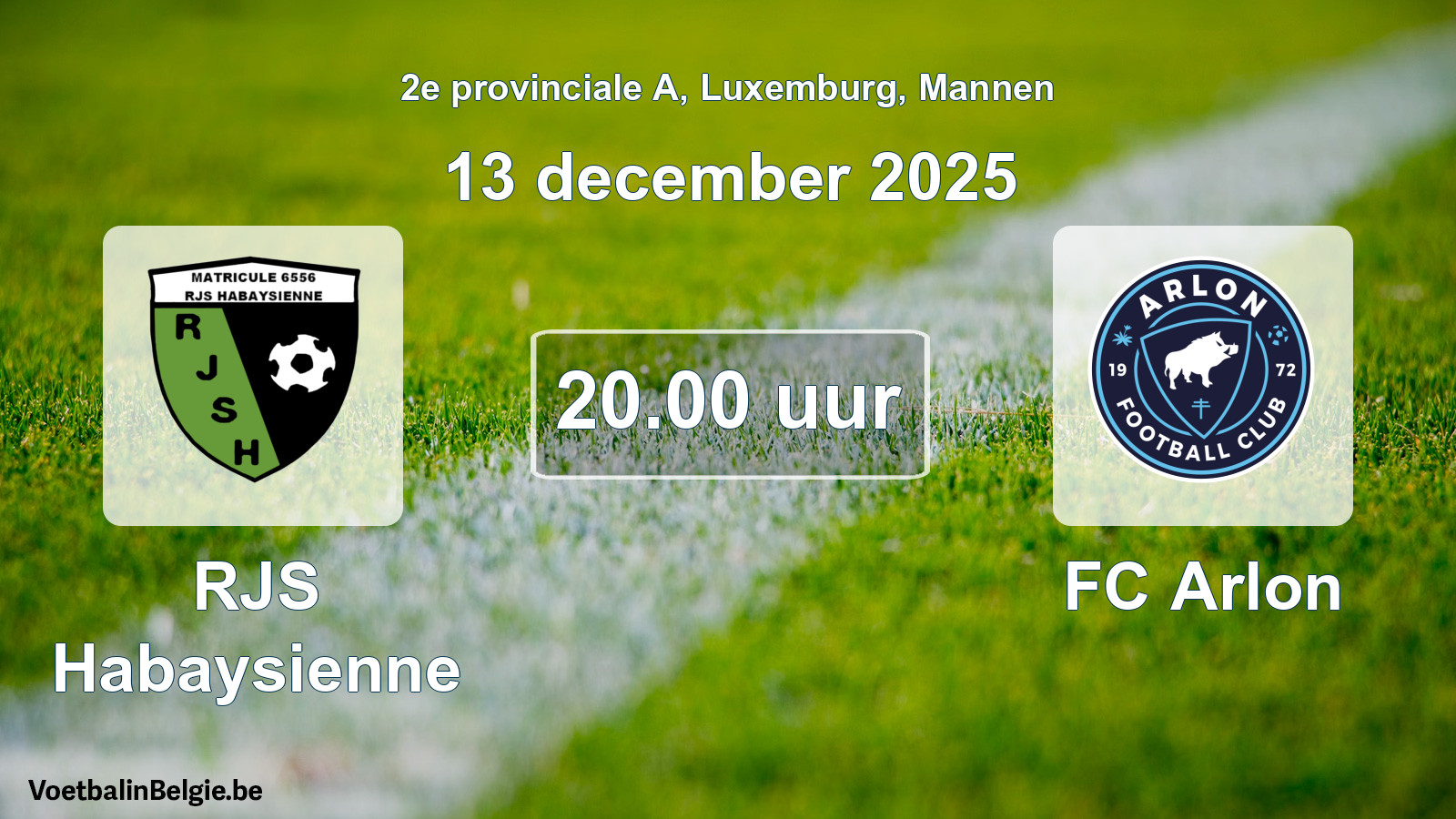 Geplande wedstrijd mannenvoetbal: RJS Habaysienne - FC Arlon (13 december 2025)