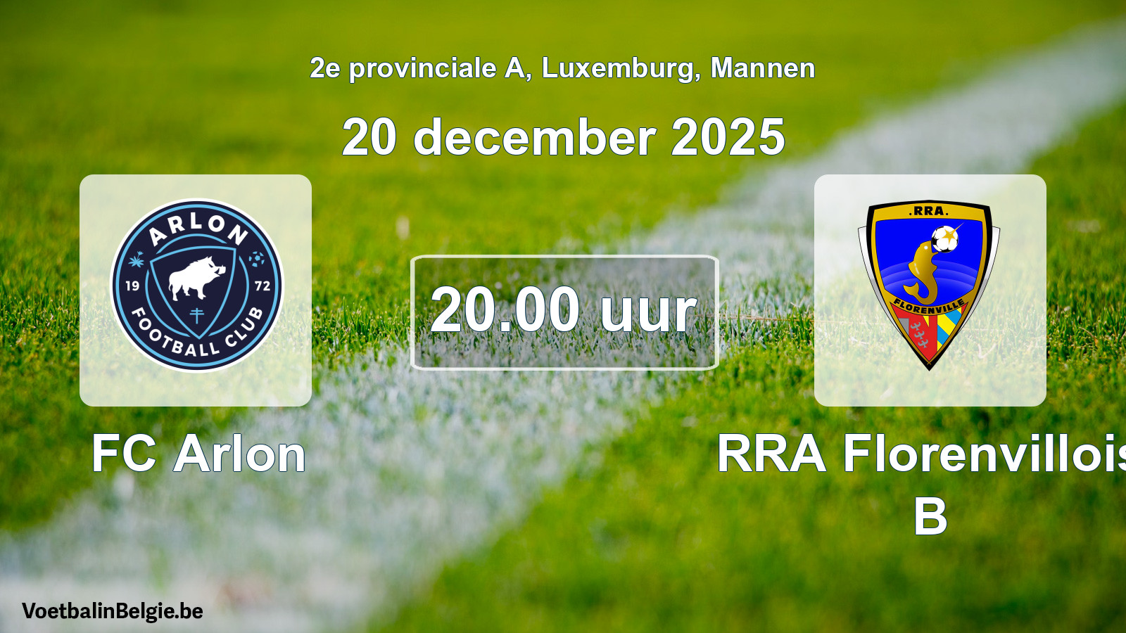 Geplande wedstrijd mannenvoetbal: FC Arlon - RRA Florenvillois B (20 december 2025)