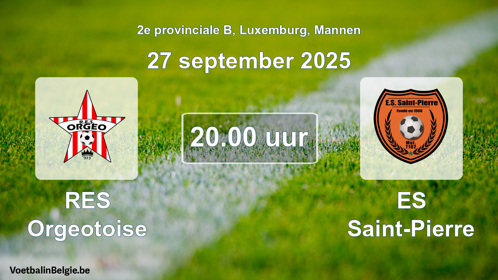 Geplande wedstrijd mannenvoetbal: RES Orgeotoise - ES Saint-Pierre (27 september 2025)