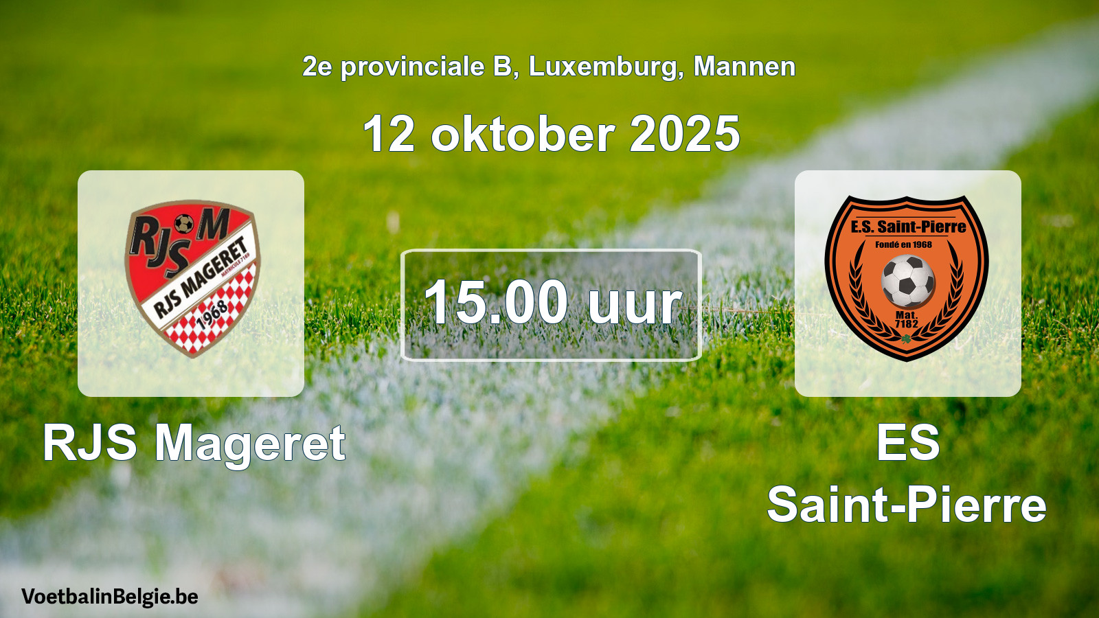 Geplande wedstrijd mannenvoetbal: RJS Mageret - ES Saint-Pierre (12 oktober 2025)